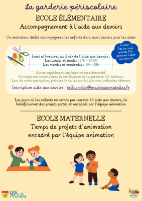 Lire la suite à propos de l’article LA GARDERIE PERISCOLAIRE