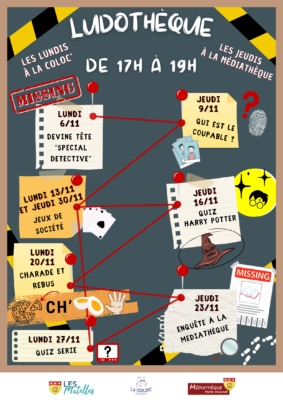 Lire la suite à propos de l’article LUDOTHEQUE PROGRAMME NOVEMBRE