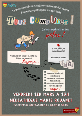 Lire la suite à propos de l’article SPECTACLE | TOUS COMPLICES ! | 1ER MARS