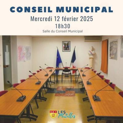 Lire la suite à propos de l’article CONSEIL MUNICIPAL – MERCREDI 12 FEVRIER 2025 REPORTE A UNE DATE ULTERIEURE