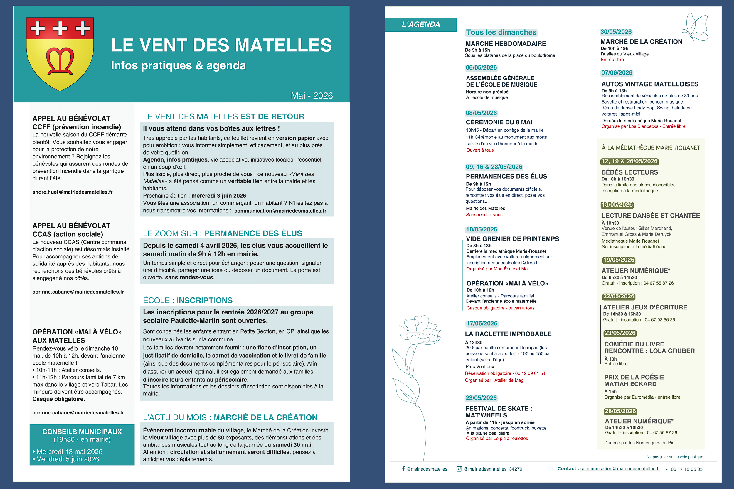 Le vent des Matelles – mai 2026