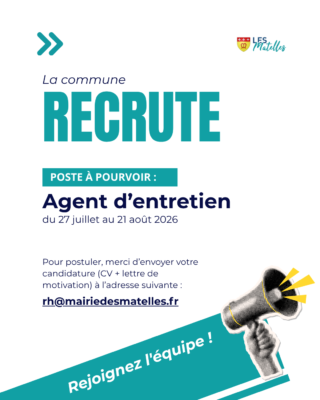 Lire la suite à propos de l’article 🎯 La Mairie des Matelles recrute un(e) Agent d’Entretien !