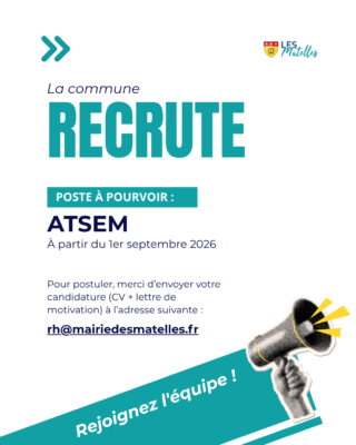 Lire la suite à propos de l’article [OFFRE D’EMPLOI] La commune des Matelles recrute un(e) ATSEM (H/F)